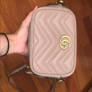 Brand new Gucci GG mini camera bag nude!!